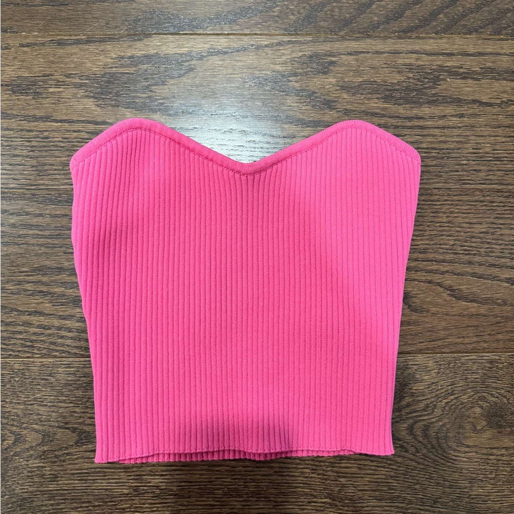 Forever 21 Hot Pink Ribbed Tube Top
